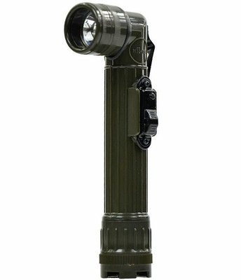 Mil-Tec Pequeño LED Militar Anglehead Linterna 4 Filtro Color Olive