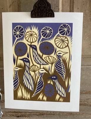Petra Borner Bird Art Abstract Nordic Floral Print New Scandinavian Modern