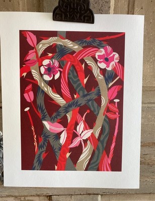 Petra Borner Red Vines Flower Abstract Nordic Floral Print Scandinavian Modern