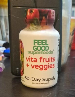 [2] 120 Day Supply Feel Good Superfoods Vita Fruits + Veggies  Vegan/Organic 