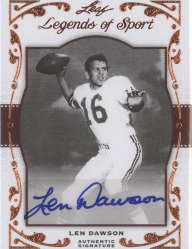 2011 Leaf Legends of Sport Len Dawson #BA-47