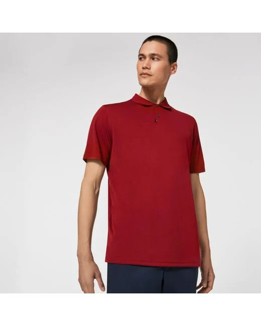 

OAKLEY Красная футболка-поло Henley Performance с короткими рукавами БОЛЬШОЙ Повседневный гольф для работы, Красный, OAKLEY Performance