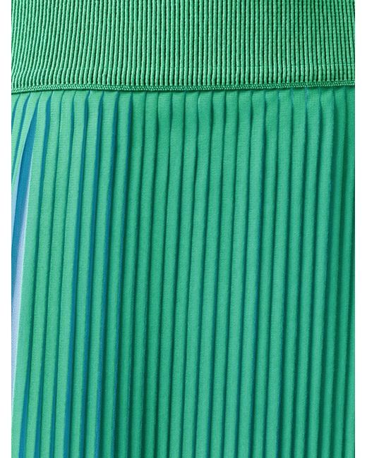 Stella McCartney Jeanne Green and Blue Pleated Asymmetic Skirt IT 44 US 10 $1480