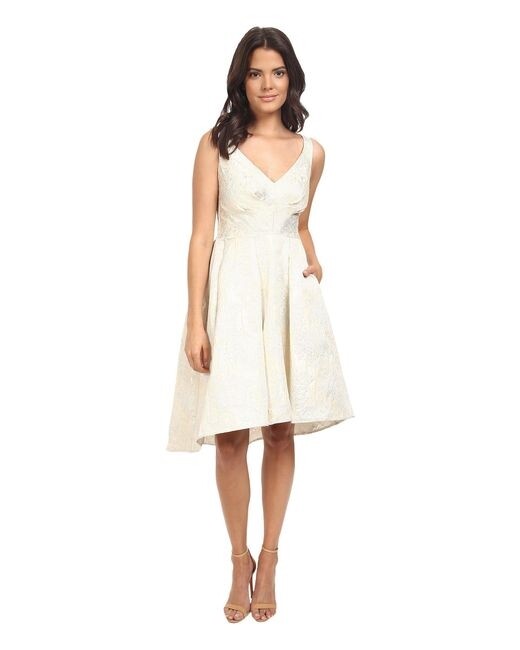 Eva by Eva Franco Woman's Gold Zander Dress Sz 12
