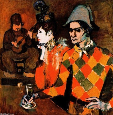 '' Pablo Picasso'' At the Lapin Agile art painting print