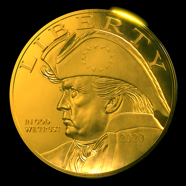 Patriot Trump Eagle 24K Gilded Gold Coin Collectable