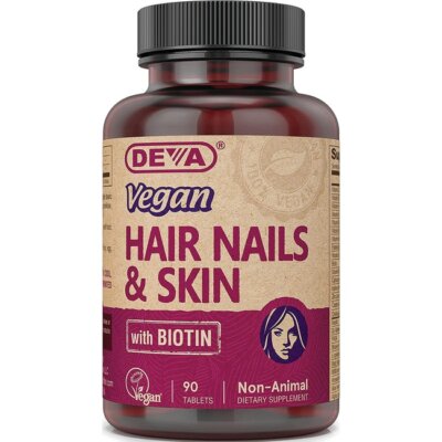 Deva Vegan Hair, Nails & Skin с биотином 90 таблеток