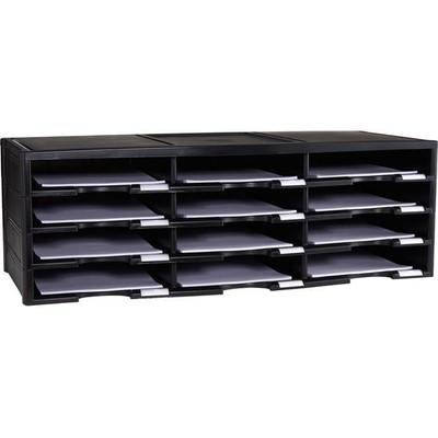 Storex 61432U01C 12-Compartment Modular Literature Organizer & Document Sorte...