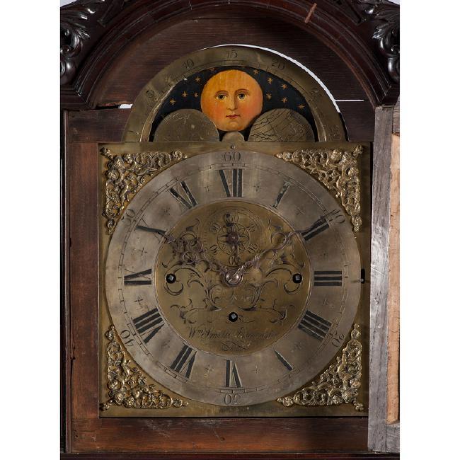 18th Century Chippendale Mahogany Tall Case Clock Grandfather Clock Wm Smith