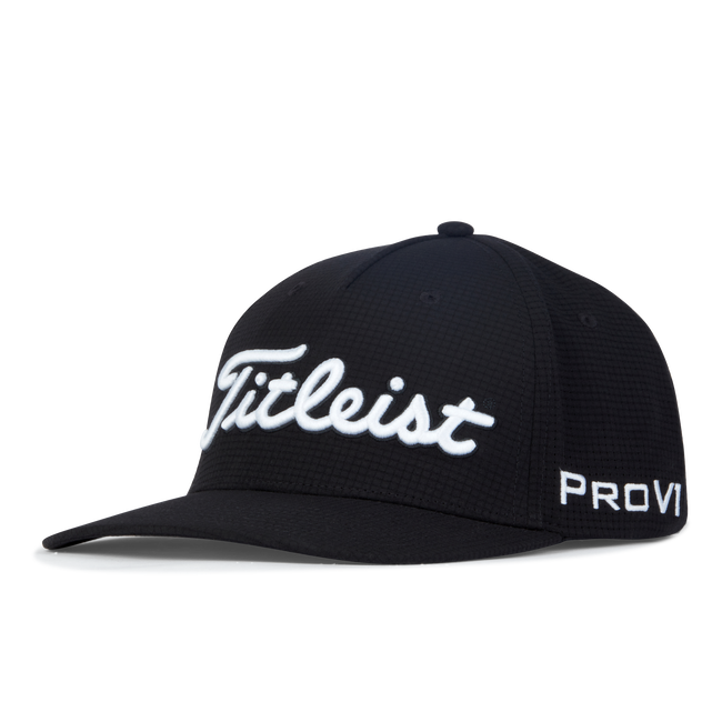Titleist Tour Stretch Tech Men's Golf Hat Black White NEW Fitted Medium Large