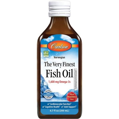 Carlson Norwegian The Very Finest Fish Oil — Ягодная смесь, 1600 мг, 6,7 жидких унций жидкости