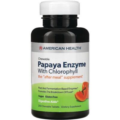 American Health Chewable Papaya Enzyme with Chlorophyll 250 Chwbls