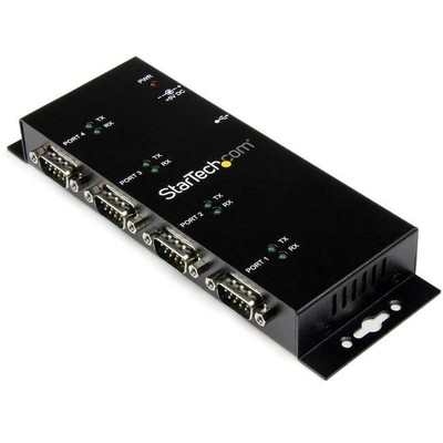 StarTech.com USB to Serial Adapter Hub - 4 Port - Industrial - Wall Mount - Din 