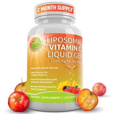 Liposomal Vitamin C Liquid Gel Organic Acerola Cherries & Sunflower Lecithin