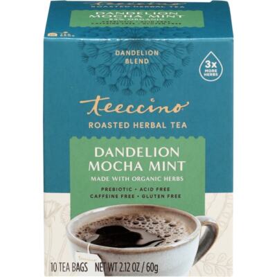 Teeccino Roasted Herbal Tea - Dandelion Mocha Mint 10 Bag(S)