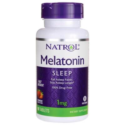 Natrol Melatonin Fast Dissolve - клубника 1 мг 90 таблеток