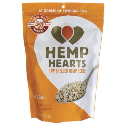 Семена конопли Manitoba Harvest Hemp Hearts, очищенные от шелухи, натуральные, 16 унций, упаковка