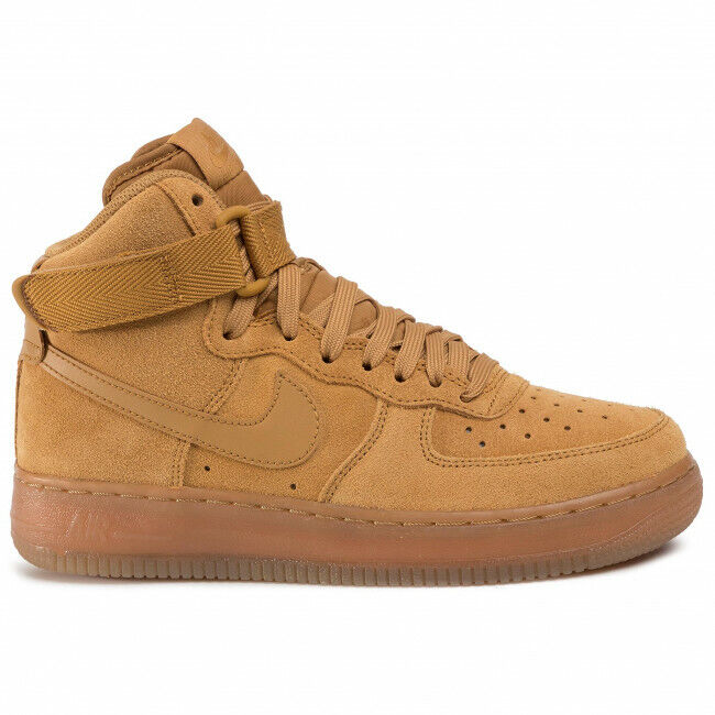 

Женские кроссовки Nike Air Force 1 One High GS Wheat Flax Brown Suede CK0262-700, 4 года = 5,5, Коричневый, Nike Air Force 1