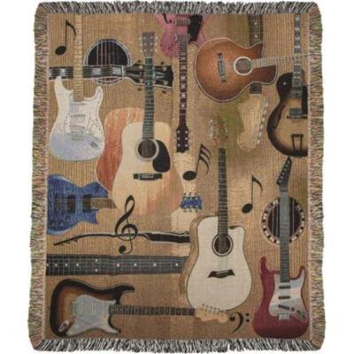 Guitar Ollage ATGUIT 60 x 50 in. Without Music Tapestry Throw