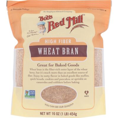 Пшеничные отруби Bobs Red Mill с высоким содержанием клетчатки, упаковка 16 унций