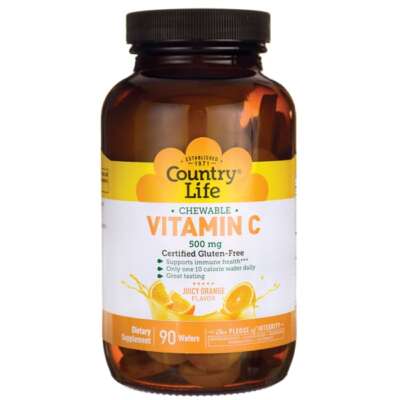 Country Life Chewable Vitamin C - Сочный апельсин 500 мг 90 вафель