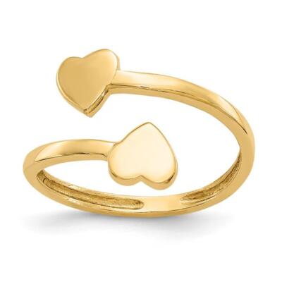 Finest Gold 14K Double Heart Toe Ring