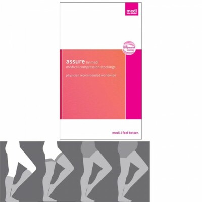 Mediven Assure 30-40 Calf Petite Compression Stockings Closed Toe Black Size XL