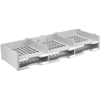 Storex 61416U01C Modular 6-Compartment Literature Organizer Add-On Unit  Gray