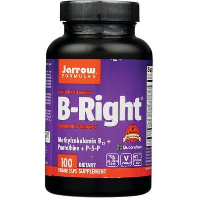 Jarrow Formulas, Inc. Веганский B-Right, оптимизированный B-комплекс, 100 растительных капсул