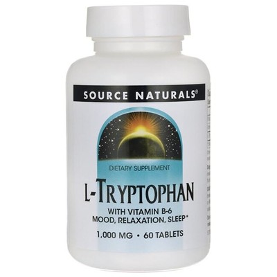 Source Naturals L-триптофан с витамином B-6 1000 мг 60 таблеток