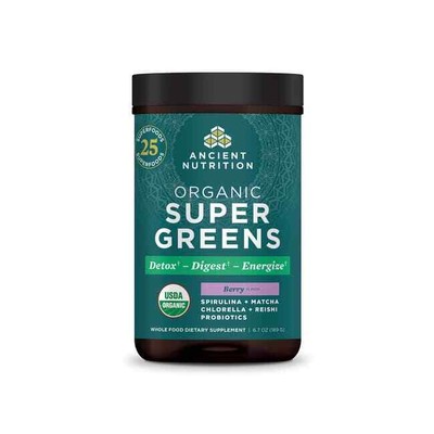 Ancient Nutrition Organic Super Greens - Ягоды, 6,7 унции