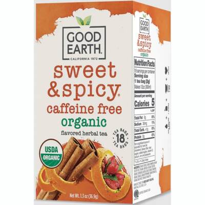 Good Earth Sweet & Spicy Flavored Herbal Tea - Caffeine Free, Organic 18 Bag(S)