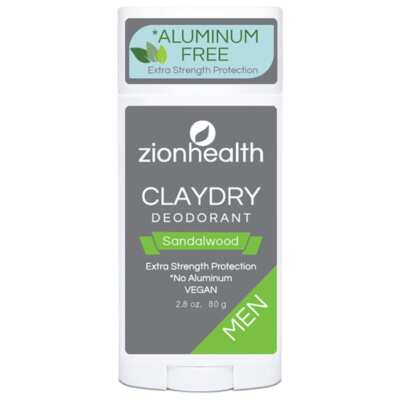 Дезодорант Zion Health Claydry - Сандаловое дерево для мужчин 2,8 унции стик (S)