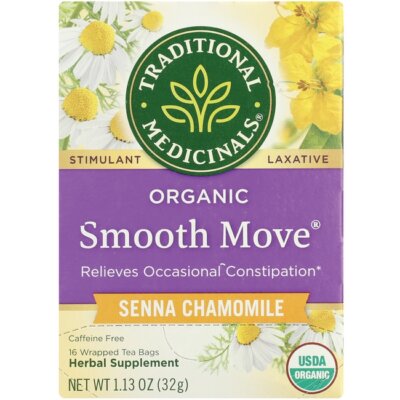 Traditional Medicinals Organic Smooth Move Tea - сенна, ромашка, 16 пакетиков