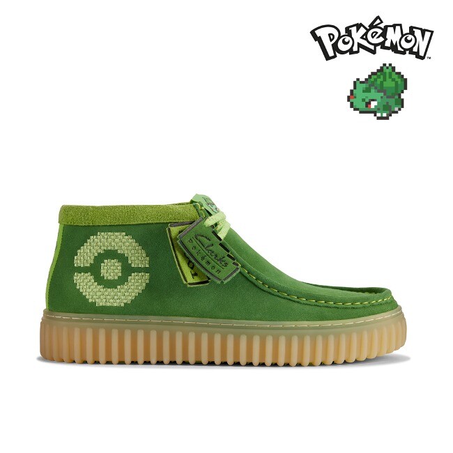 Pre-owned Clarks Torhill X Pokémon Torhill Explore Green Suede, "2023"