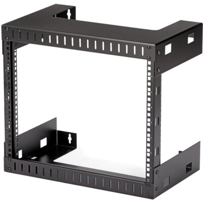 StarTech 8U Open Frame Wallmount Equipment Rack - 12in Deep - 177 lb - Black
