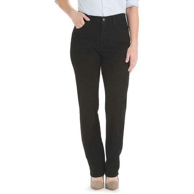NEW LEE Черные прямые джинсы свободного кроя из 100% хлопка с высокой посадкой и пятью карманами, 18 м