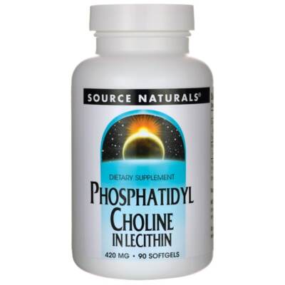 Source Naturals Фосфатидилхолин в лецитине 420 мг 90 желатиновых капсул