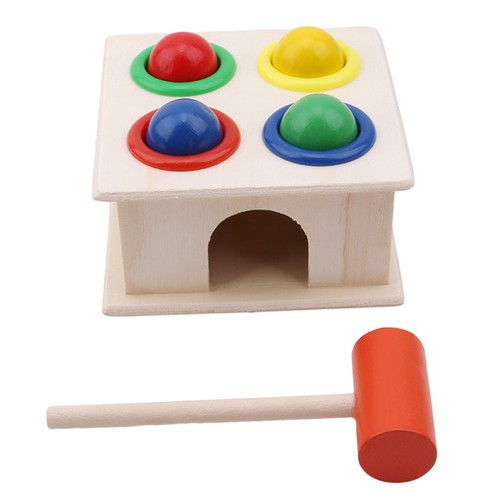 Hammering Wooden Ball Hammer Game Kids Children Early Learning