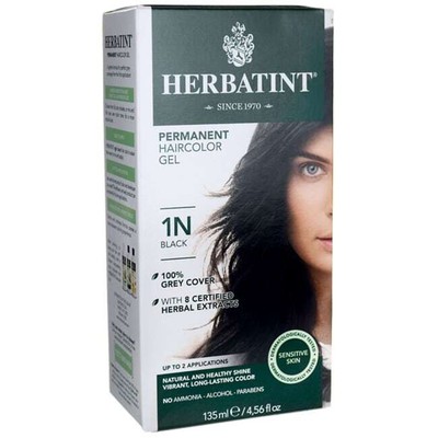 Стойкая краска для волос Herbatint Gel 1N Black 1 Box