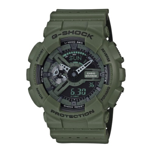 Pre-owned Casio G-shock Green Dial Unisex Watch Ga-110lp-3a Green Resin Digital & Analog
