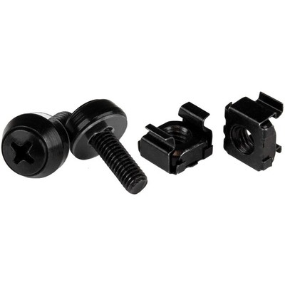 StarTech M5 x 12mm - Screws and Cage Nuts - 50 Pack, Black