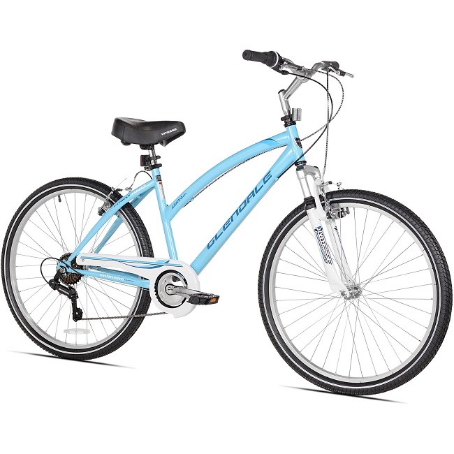 Womens Blue Cruiser Bicycle Bike 7 Speed Steel Frame Kent 26 Inch Wheels Riding