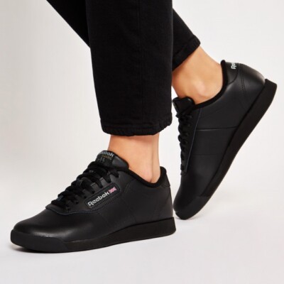 Reebok Classic Princess Women's Sneakers Athletic Shoe Black Trainers #344 #120