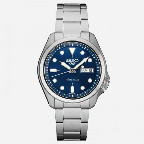 Pre-owned Seiko 5 Sports Automatic Blue Dial Silver Steel Men's Watch Srpe53k1 Us4