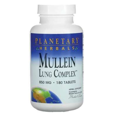 Комплекс Planetary Herbals Mullein для легких 850 мг 180 таблеток