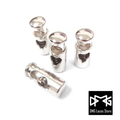 2pairs Metal Shoe laces pump Lace Locks Buckle Cord Stopper for Jordan Silver