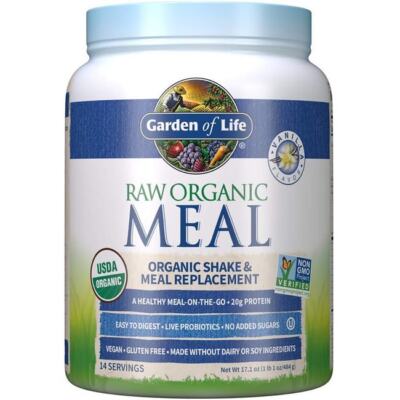 Garden of Life Raw Organic Meal на растительной основе - ваниль 18,52 унции Pwdr