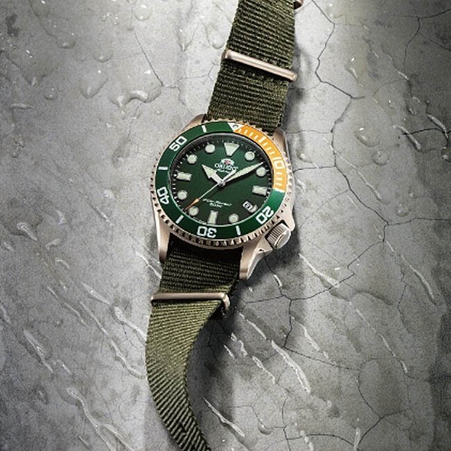 Pre-owned Orient Triton V2 Diver Mechanical Watch Date Green Dial Ac0k04e Made In Japan