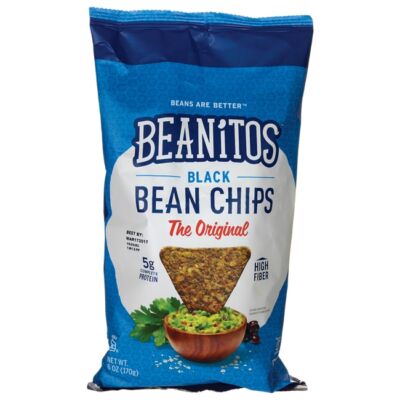 Чипсы Beanitos из тортильи с черной фасолью - пакетик с морской солью, 5 унций